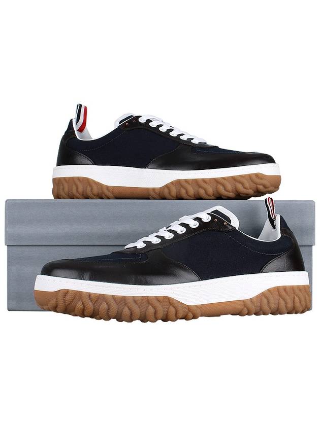 Letterman Panel Low-Top Sneakers Navy - THOM BROWNE - BALAAN 11