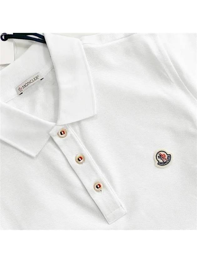 Logo Patch Polo Shirt White - MONCLER - BALAAN 8