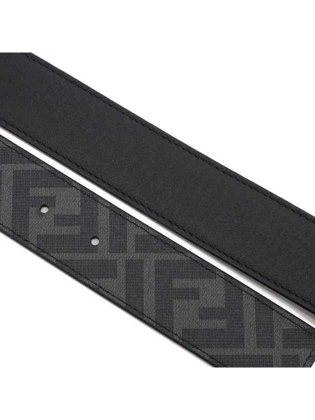 FF Buckle Pattern Reversible Leather Belt Black - FENDI - BALAAN 5