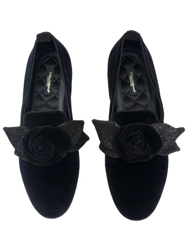 Bow Velvet Loafers Black - DOLCE&GABBANA - BALAAN 3