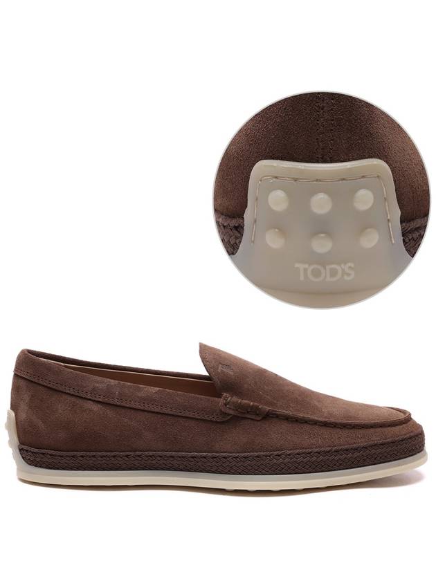 Men's Suede Slip-ons Loafers Brown - TOD'S - BALAAN 3