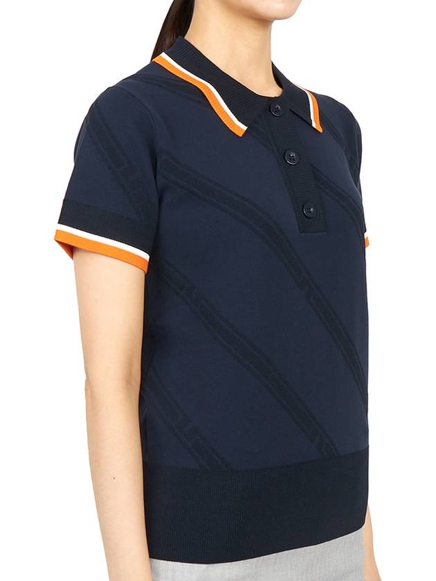 Women's Feline Golf Short Sleeve PK Shirt Navy - J.LINDEBERG - BALAAN 4