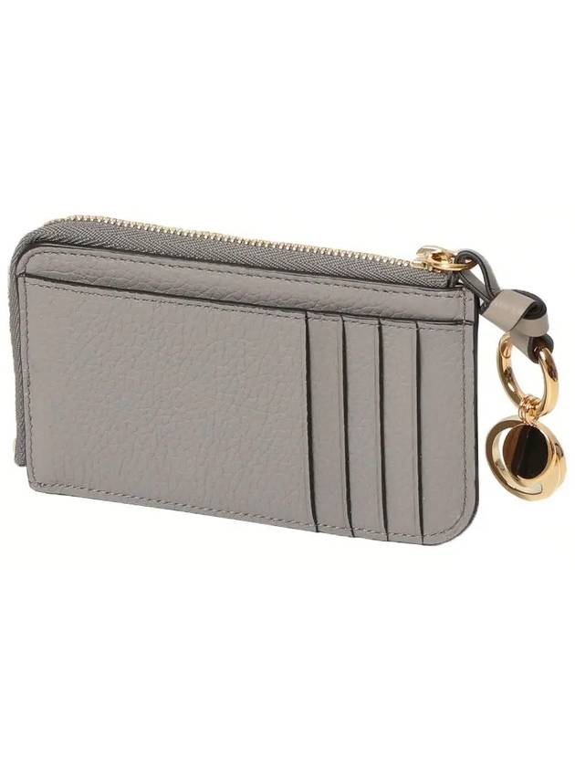 Alphabet Half Zipper Leather Card Wallet Grey - CHLOE - BALAAN 4