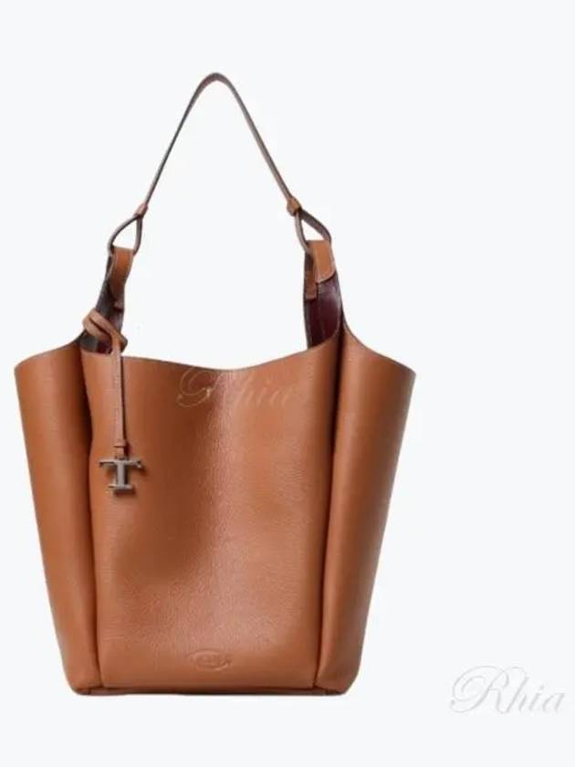 Leather Medium Bucket Bag Brown - TOD'S - BALAAN 2