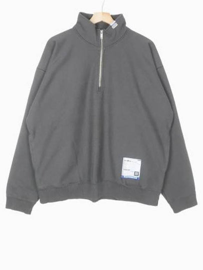 Stand Collar Half Zip Sweatshirt Dark Grey - MAISON MIHARA YASUHIRO - BALAAN 2