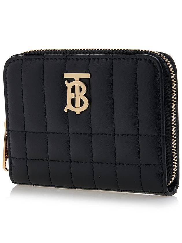 Lola Zipper Quilted Leather Half Wallet Black - BURBERRY - BALAAN 3