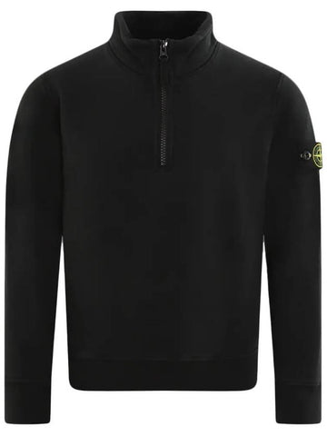 Kids Half Zip up Sweatshirt Black 811661020 V0029 - STONE ISLAND - BALAAN 1