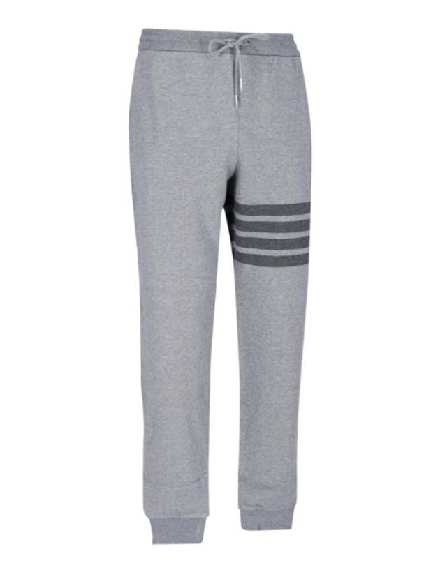 Men's Diagonal Loop Back Track Pants Medium Grey - THOM BROWNE - BALAAN.