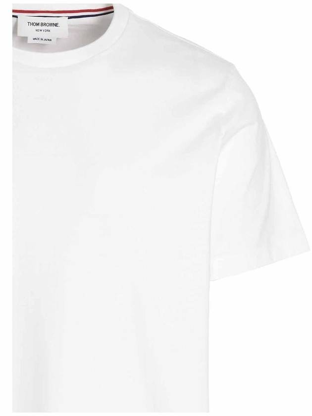 Men's Side Slit Relaxed Short Sleeve T-Shirt White - THOM BROWNE - BALAAN 4