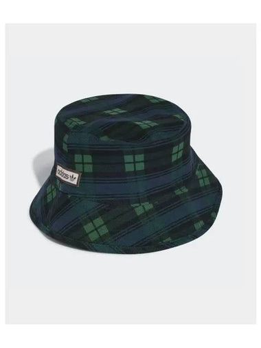 adidas Tartan Bucket Hat Navy Green IY1543 - ADIDAS - BALAAN 1