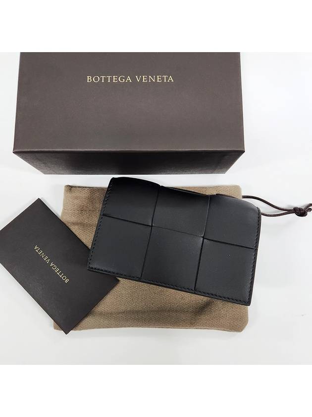 Women's Intrecciato Cassette Card Wallet Black - BOTTEGA VENETA - BALAAN 3