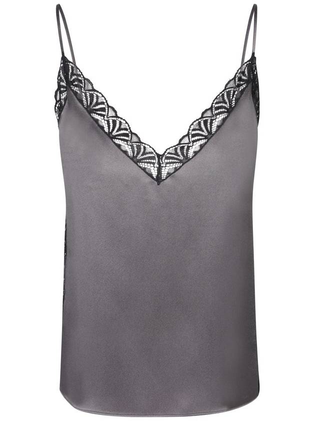 Alberta Ferretti Satin Top With Lace Inserts - ALBERTA FERRETTI - BALAAN 1