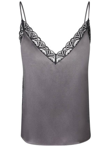 Alberta Ferretti Satin Top With Lace Inserts - ALBERTA FERRETTI - BALAAN 1