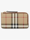 Vintage Check Zipper Card Wallet Beige - BURBERRY - BALAAN 3