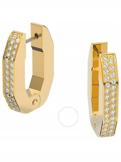 Dextera Octagon Small Hoop Earrings Gold - SWAROVSKI - BALAAN 2