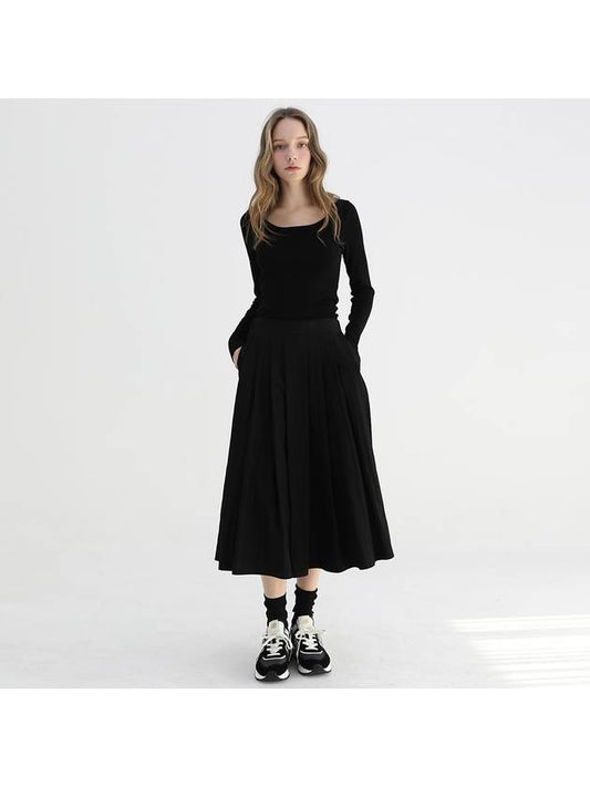 Banded pleated skirt black - STAY WITH ME - BALAAN 1