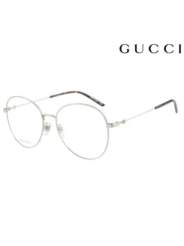 Eyewear Metal Oval Glasses Silver - GUCCI - BALAAN 3