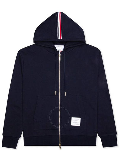 Center Back Stripe Cotton Zip Up Hoodie Navy - THOM BROWNE - BALAAN 2