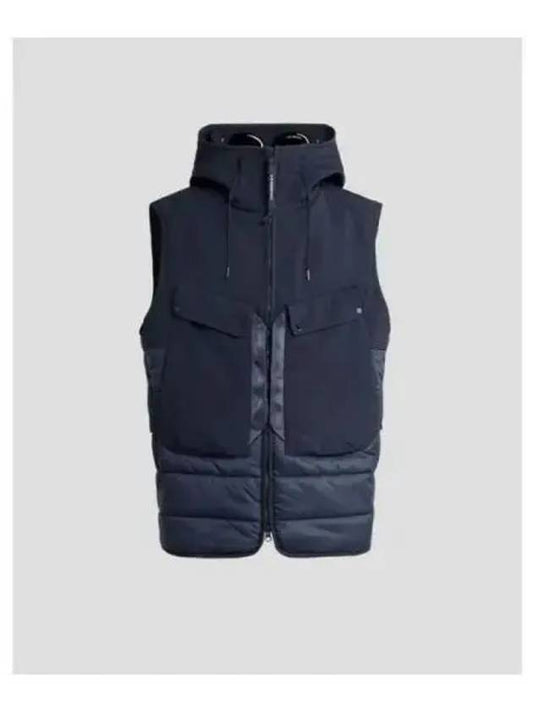 Shell R Mix Goggle Hooded Padded Vest Navy - CP COMPANY - BALAAN 2