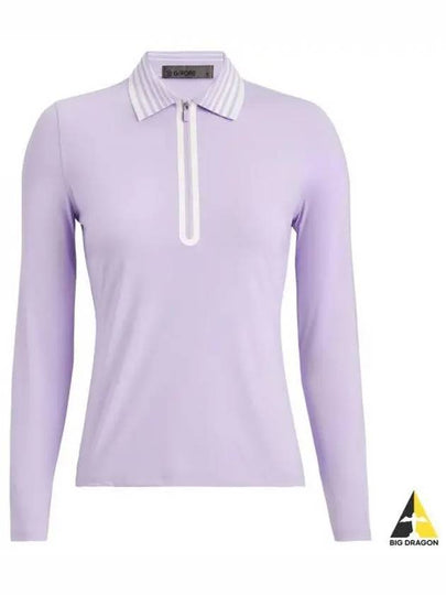 Silky Tech Nylon Quarter Polo Long Sleeve T-Shirt Aura - G/FORE - BALAAN 2