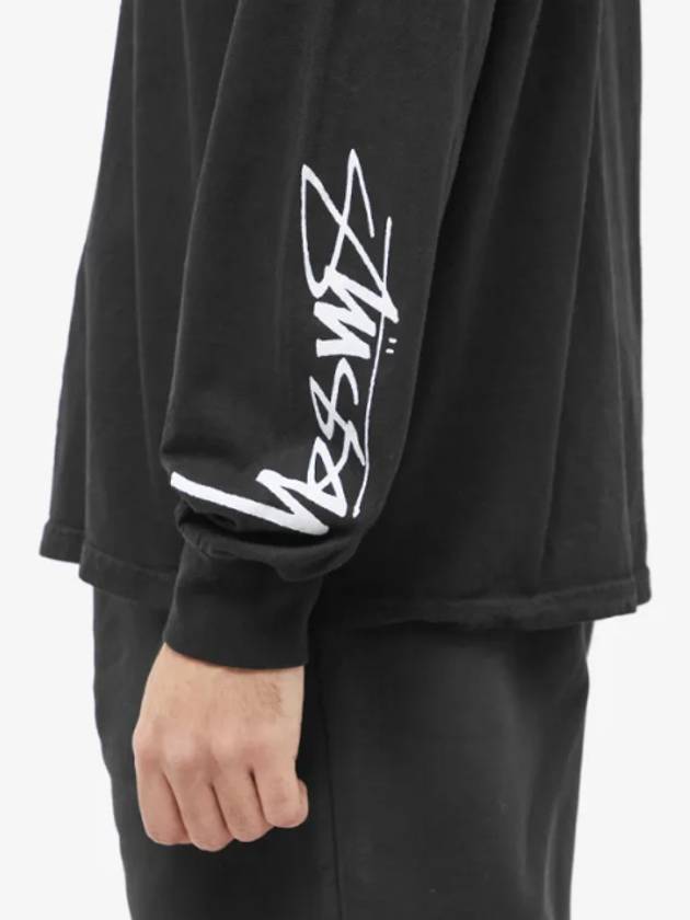 Stacked Pigment Dyed Long Sleeve TShirt Black 1994888 H Stacked Pigment Dyed LS T Shirt Black - STUSSY - BALAAN 5