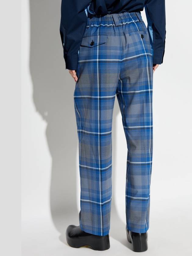 Marni Plaid Pattern Pants, Women's, Blue - MARNI - BALAAN 4