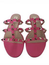 S0C49 VOD 0HO Rockstud Sandals Pink - VALENTINO - BALAAN 4