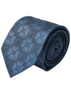 GG Pattern Slim Silk Tie Blue - GUCCI - BALAAN 6