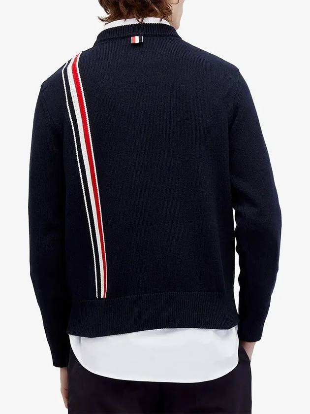 RWB Striped Intarsia Cotton Knit Top Navy - THOM BROWNE - BALAAN 4