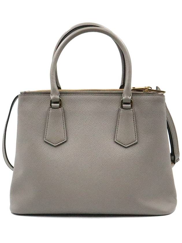 Women s Prada 1BA232 Gray Saffiano Lux Gold Triangle Galleria 2WAY gt bag Gangbuk used luxury goods - PRADA - BALAAN 5