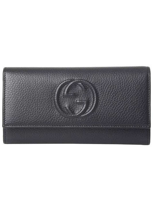 Interlocking GG Soho Leather Long Wallet Black - GUCCI - BALAAN 2