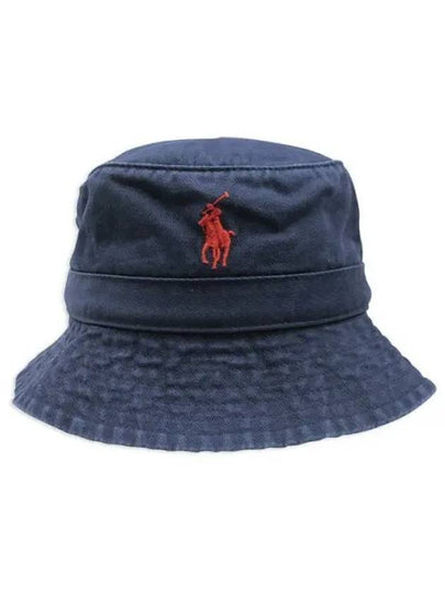 Embroidered Pony Bucket Hat Navy - POLO RALPH LAUREN - BALAAN 2