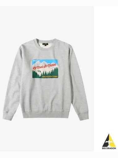 LE MONT ST MICHEL TAN MOUNTAIN PRINT SWEATSHIRT Grey - LE MONDE BERYL - BALAAN 1