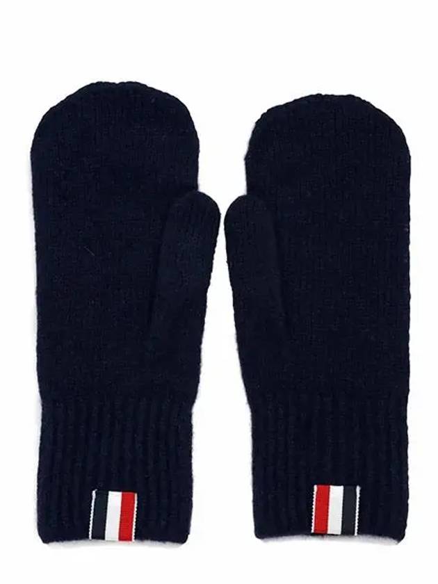 4 Bar Wool Cashmere Gloves Navy - THOM BROWNE - BALAAN 3