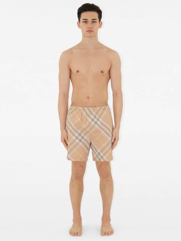 Check Swim Shorts Beige - BURBERRY - BALAAN 3