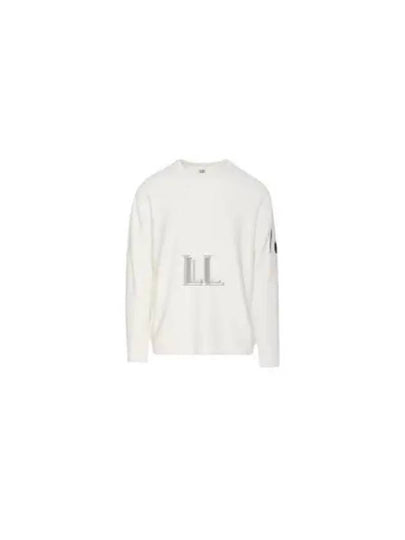 Cotton Chenille Crewneck Knit Top White - CP COMPANY - BALAAN 2