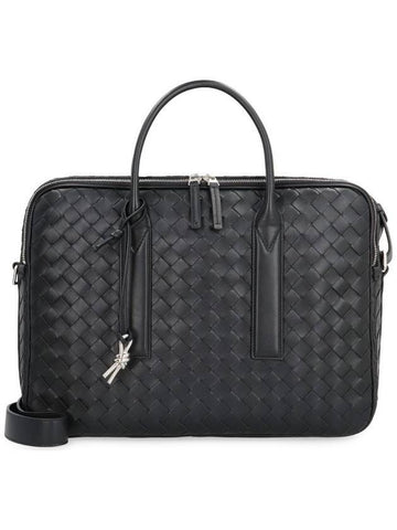 Getaway Leather Brief Case Black - BOTTEGA VENETA - BALAAN 1