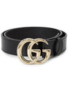 GG Marmont Thin Leather Belt Black - GUCCI - BALAAN 2