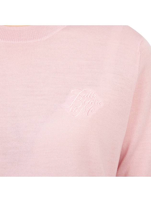 Talk Buddy To Me Crew Neck Merino Wool Knit Top Pink - G/FORE - BALAAN 9