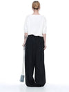 Linen two tuck wide pants black - CHANCE'S NOI - BALAAN 7