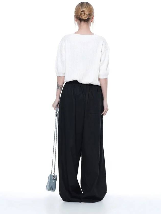 Linen two tuck wide pants black - CHANCE'S NOI - BALAAN 7