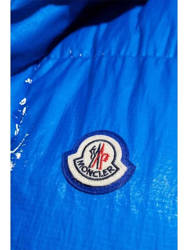 1A00204 596B4 702 LAWU Lau logo patch hooded padded vest blue men's vest - MONCLER - BALAAN 3