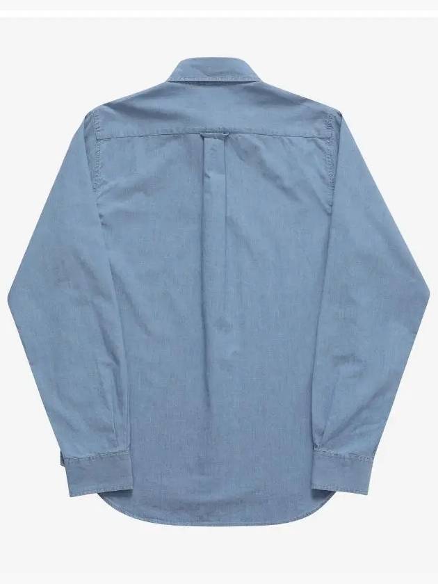 Fox Head Classic Cotton Long Sleeve Shirt Blue - MAISON KITSUNE - BALAAN 4