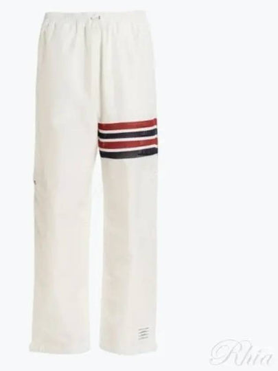 Men's Military Ripstop Mesh 4 Bar Track Pants White - THOM BROWNE - BALAAN 2