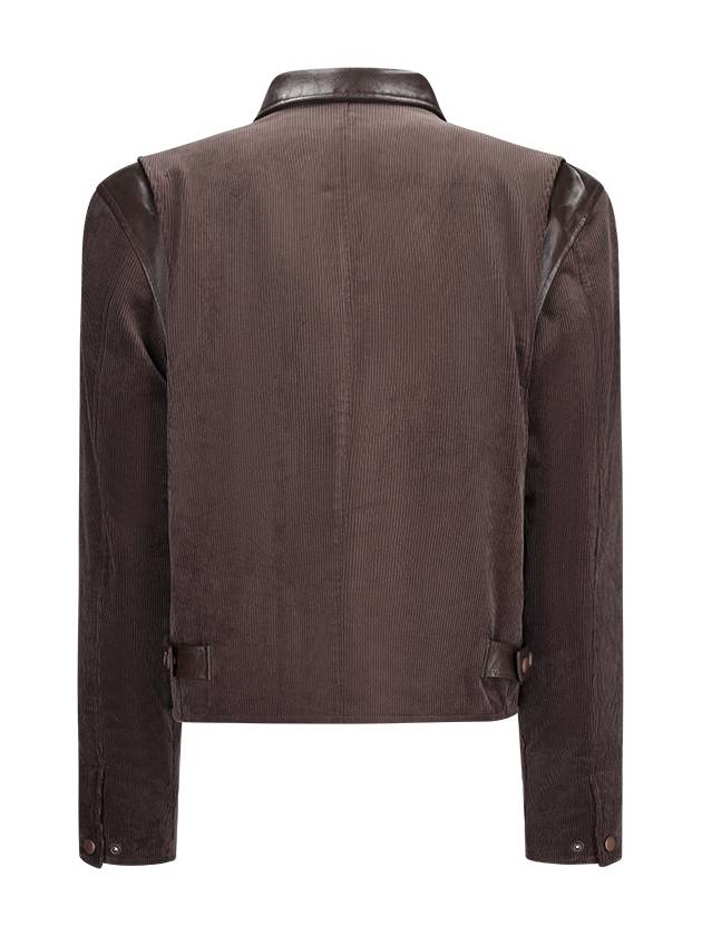 LEATHER-TRIM CORDUROY BOMBER JACKET - MAGDA BUTRYM - BALAAN 2