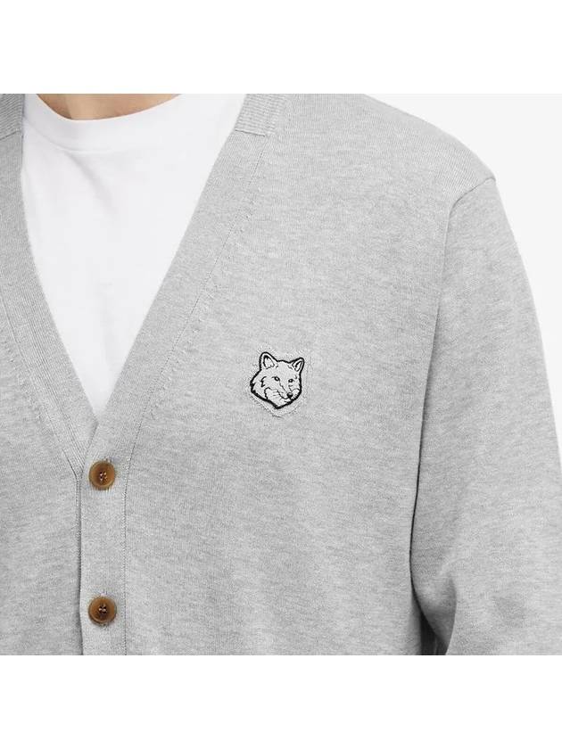 Bold Fox Head Cotton Cardigan Grey - MAISON KITSUNE - BALAAN 4