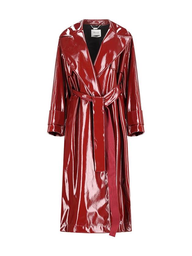 PATENT TRENCH COAT WITH BELT - BLUMARINE - BALAAN 1