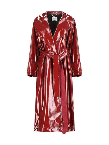 PATENT TRENCH COAT WITH BELT - BLUMARINE - BALAAN 1