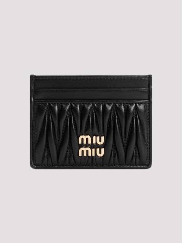 Matelasse Nappa Leather Card Wallet Black - MIU MIU - BALAAN 4