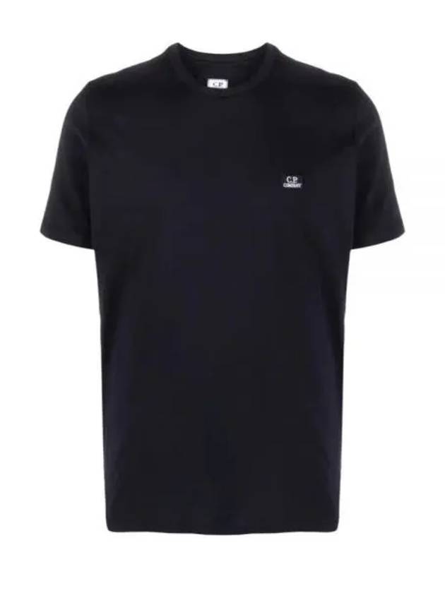 Logo Patch Crew Neck Cotton Short Sleeve T-Shirt Black - CP COMPANY - BALAAN 2